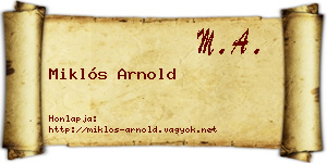 Miklós Arnold névjegykártya