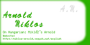 arnold miklos business card